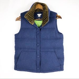 KATE SPADE Navy Wool Heavy  Puffer Vest